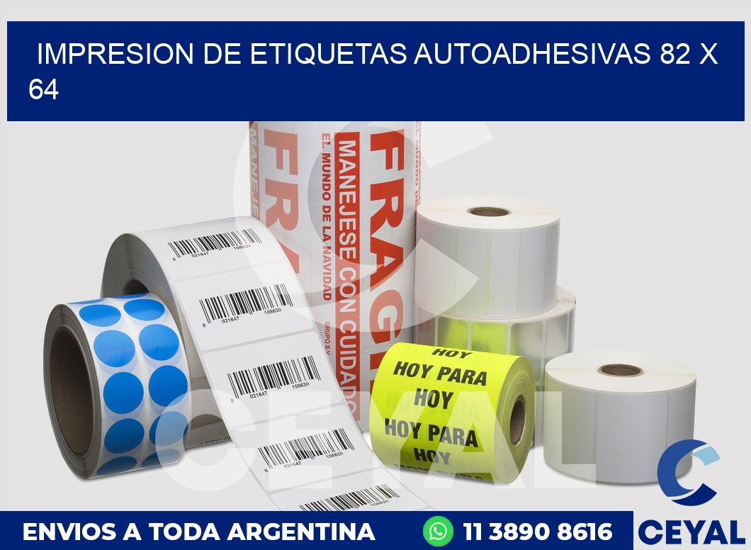 impresion de etiquetas autoadhesivas 82 x 64