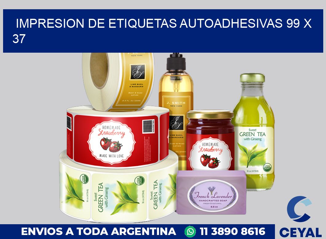 impresion de etiquetas autoadhesivas 99 x 37