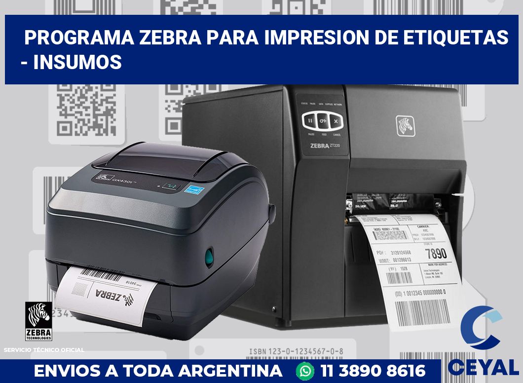 programa zebra para impresion de etiquetas  - Insumos