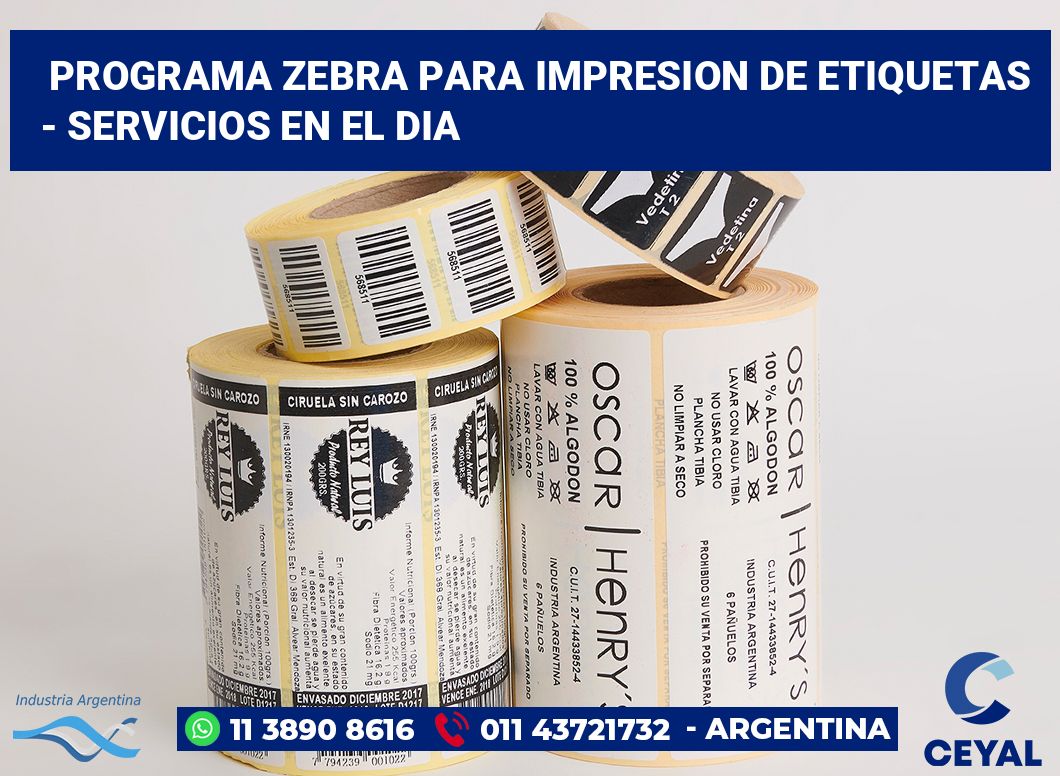 programa zebra para impresion de etiquetas  - Servicios en el dia