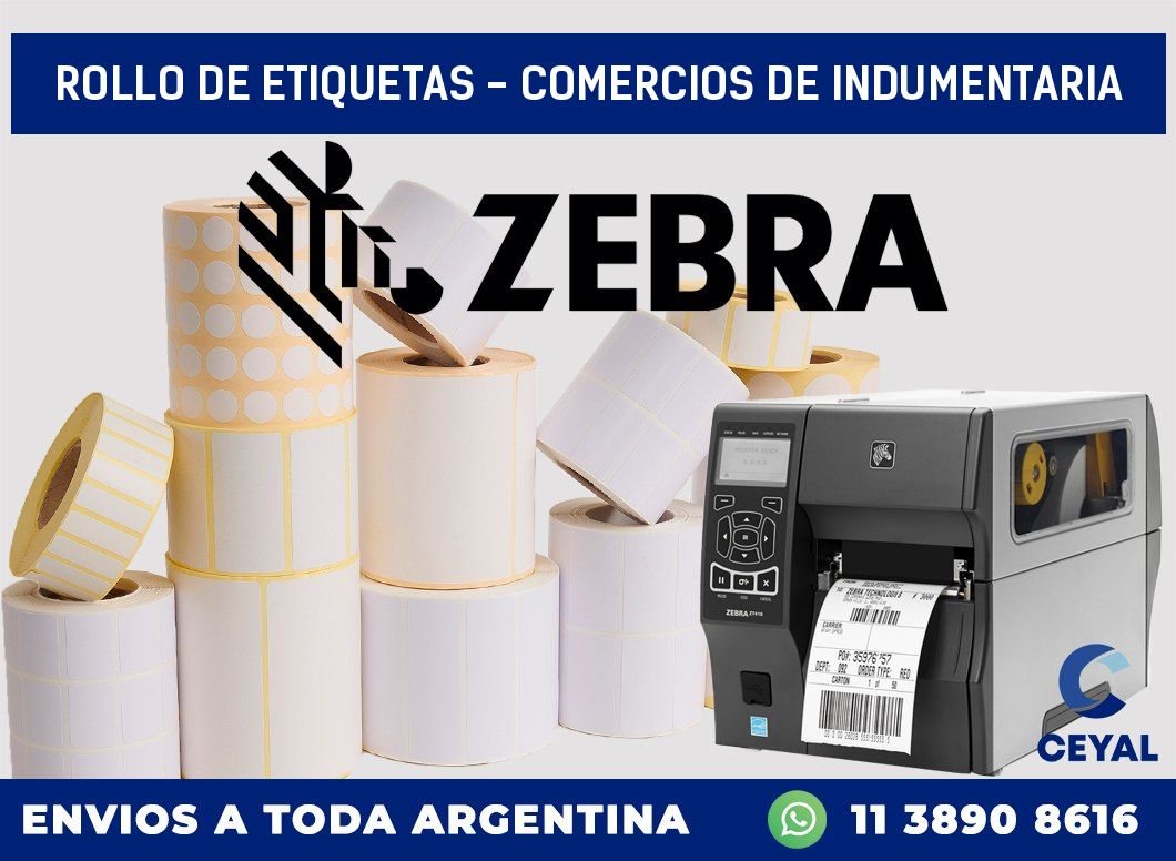 rollo de etiquetas - Comercios de indumentaria