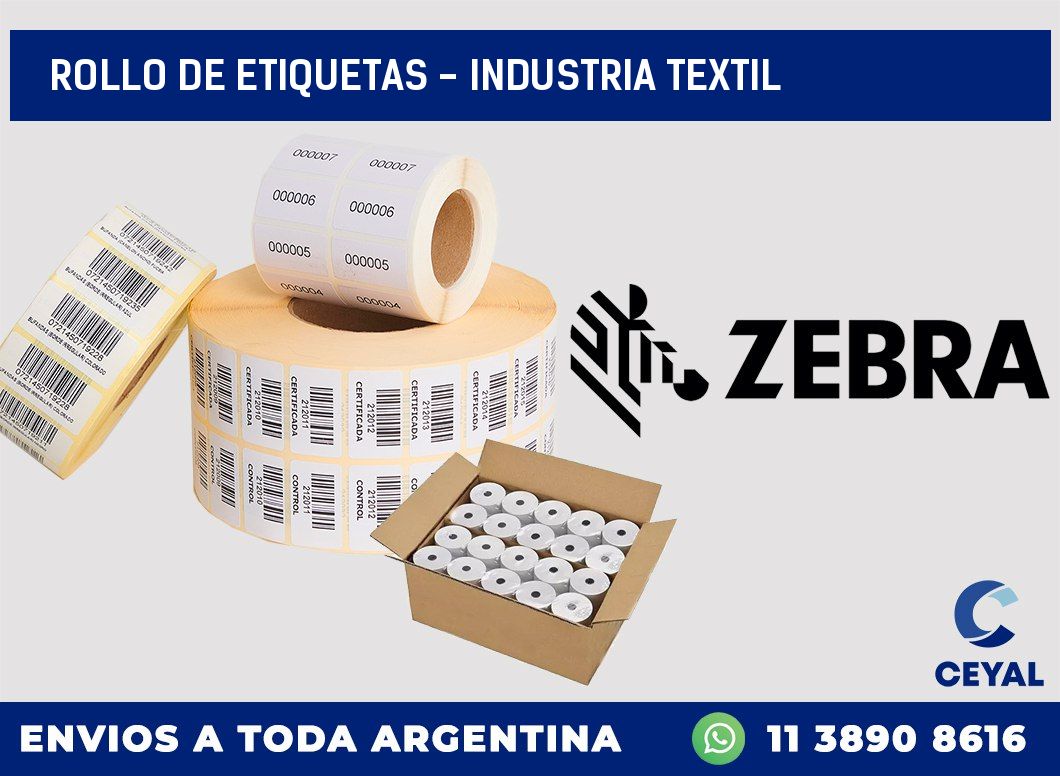 rollo de etiquetas – Industria textil