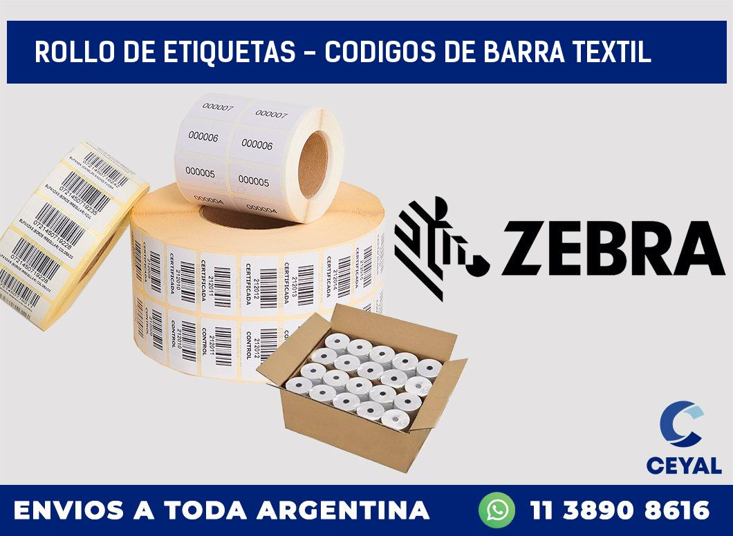 rollo de etiquetas – codigos de barra textil