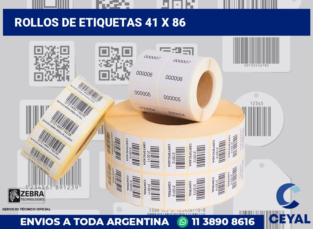 rollos de etiquetas 41 x 86