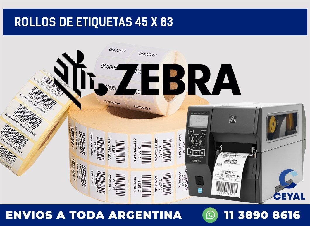 rollos de etiquetas 45 x 83