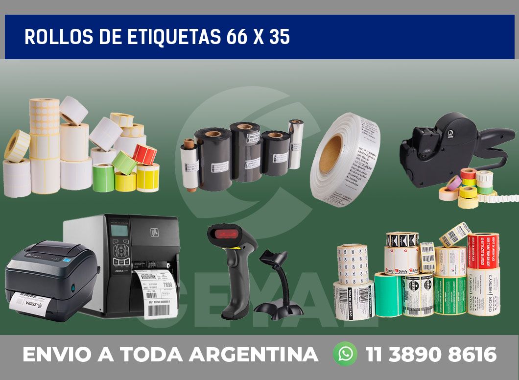 rollos de etiquetas 66 x 35