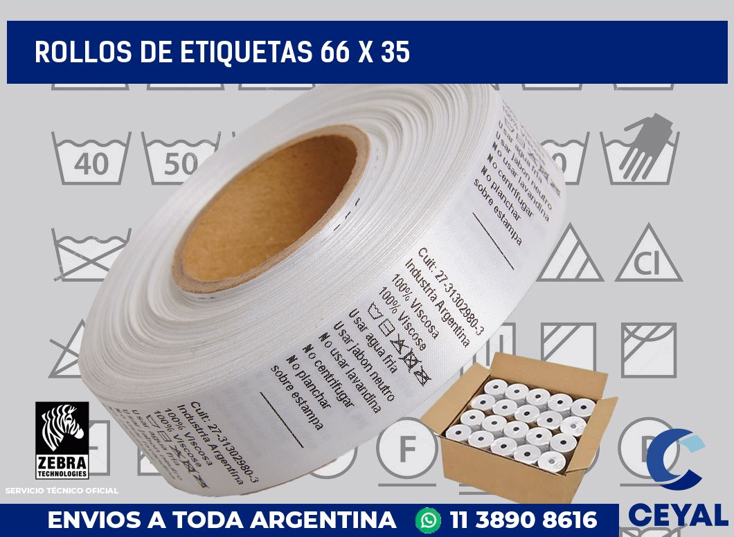 rollos de etiquetas 66 x 35