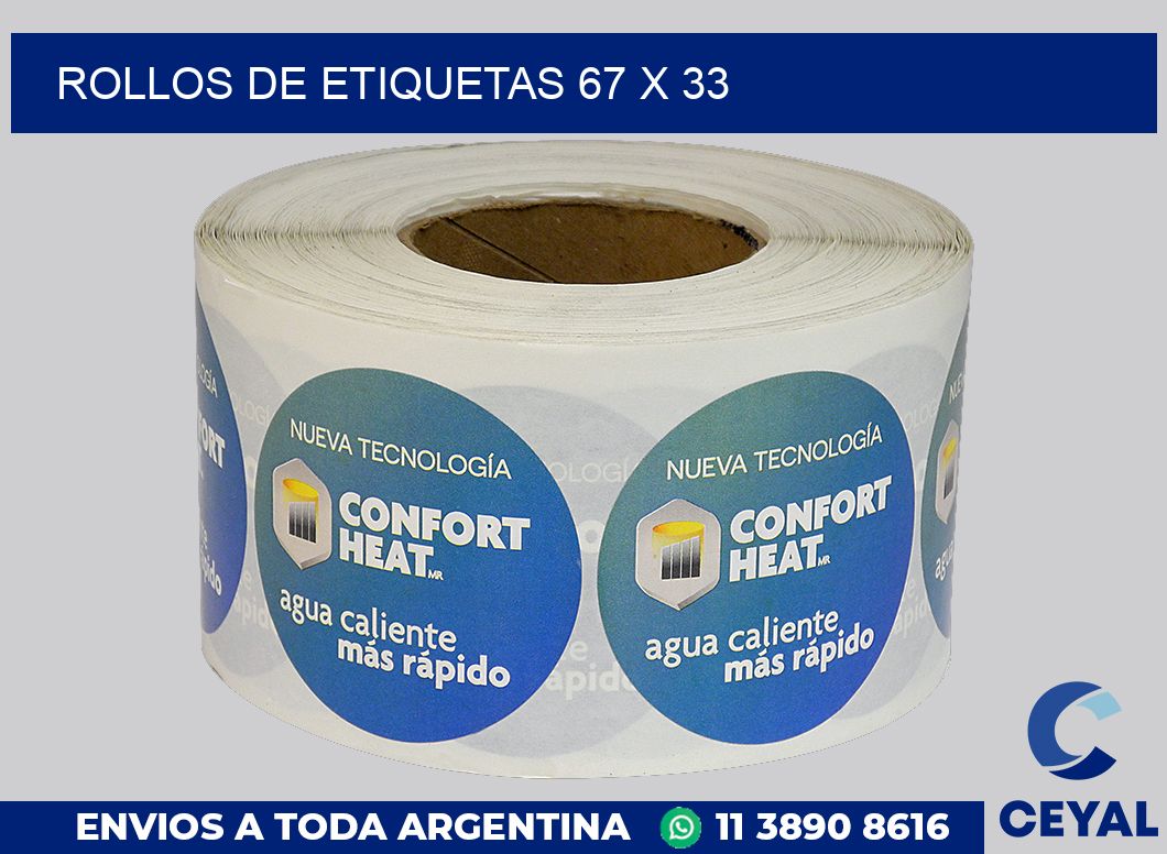 rollos de etiquetas 67 x 33