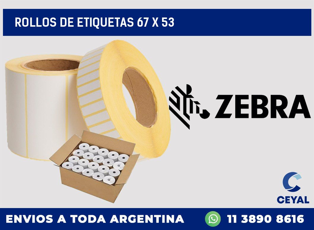 rollos de etiquetas 67 x 53