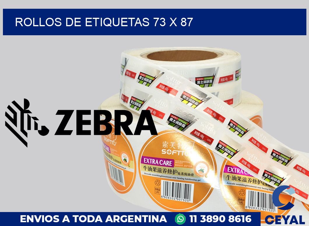 rollos de etiquetas 73 x 87