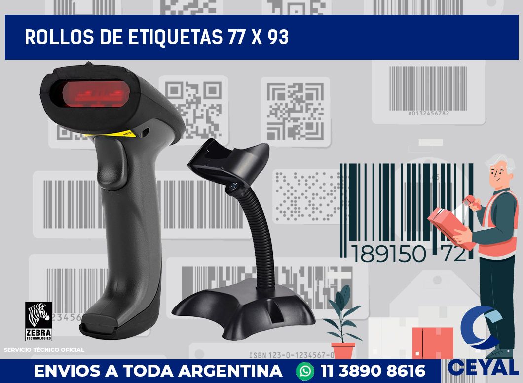 rollos de etiquetas 77 x 93
