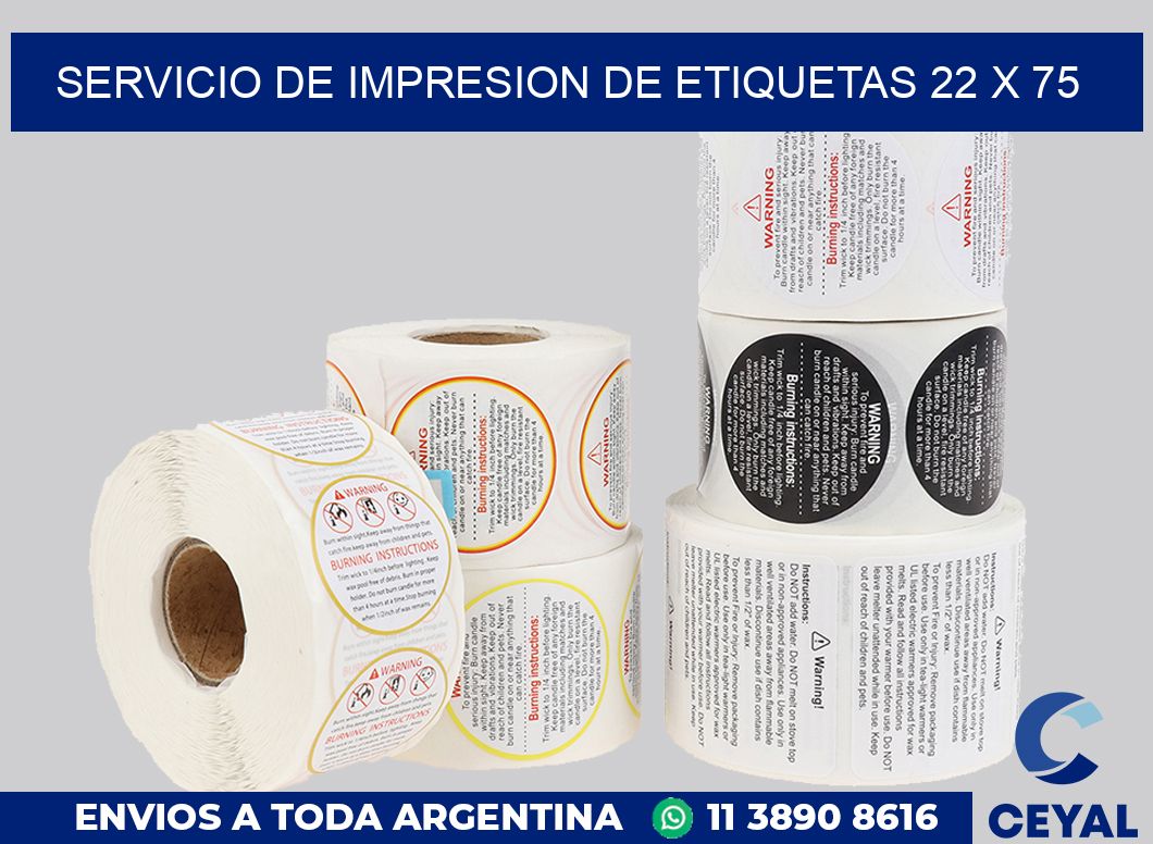 servicio de impresion de etiquetas 22 x 75
