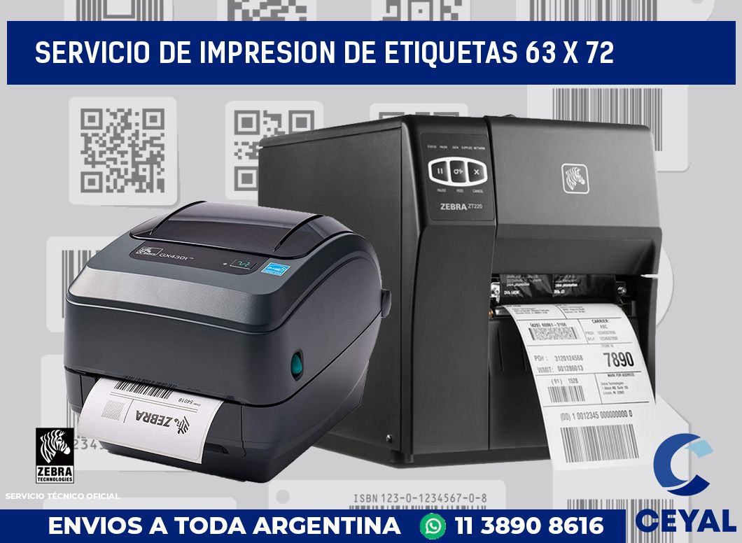 servicio de impresion de etiquetas 63 x 72