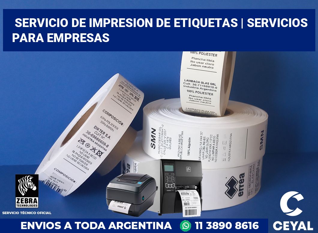 servicio de impresion de etiquetas | Servicios para empresas