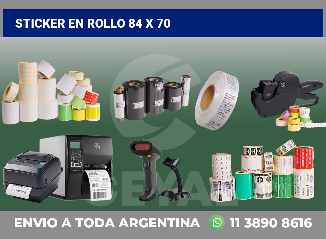 sticker en rollo 84 x 70