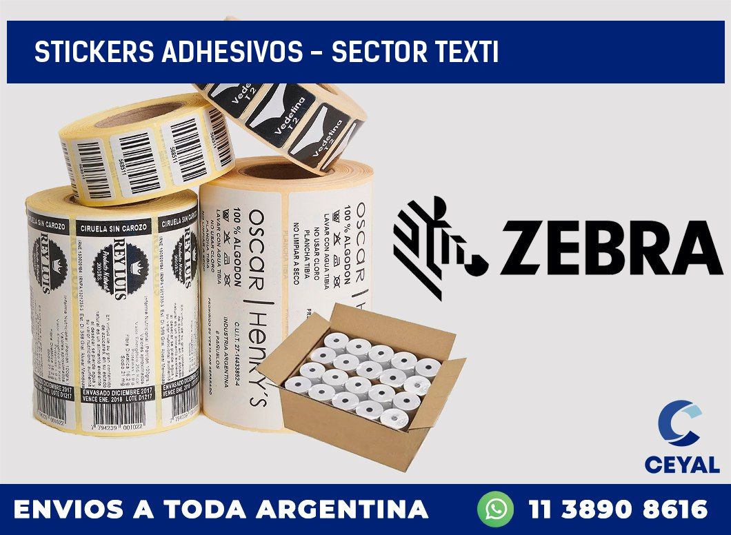 stickers adhesivos - sector texti