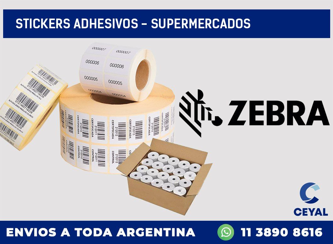 stickers adhesivos – supermercados