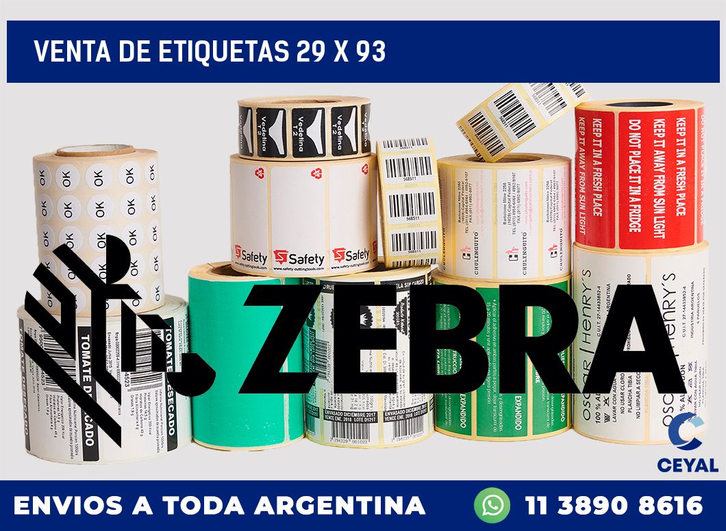 venta de etiquetas 29 x 93