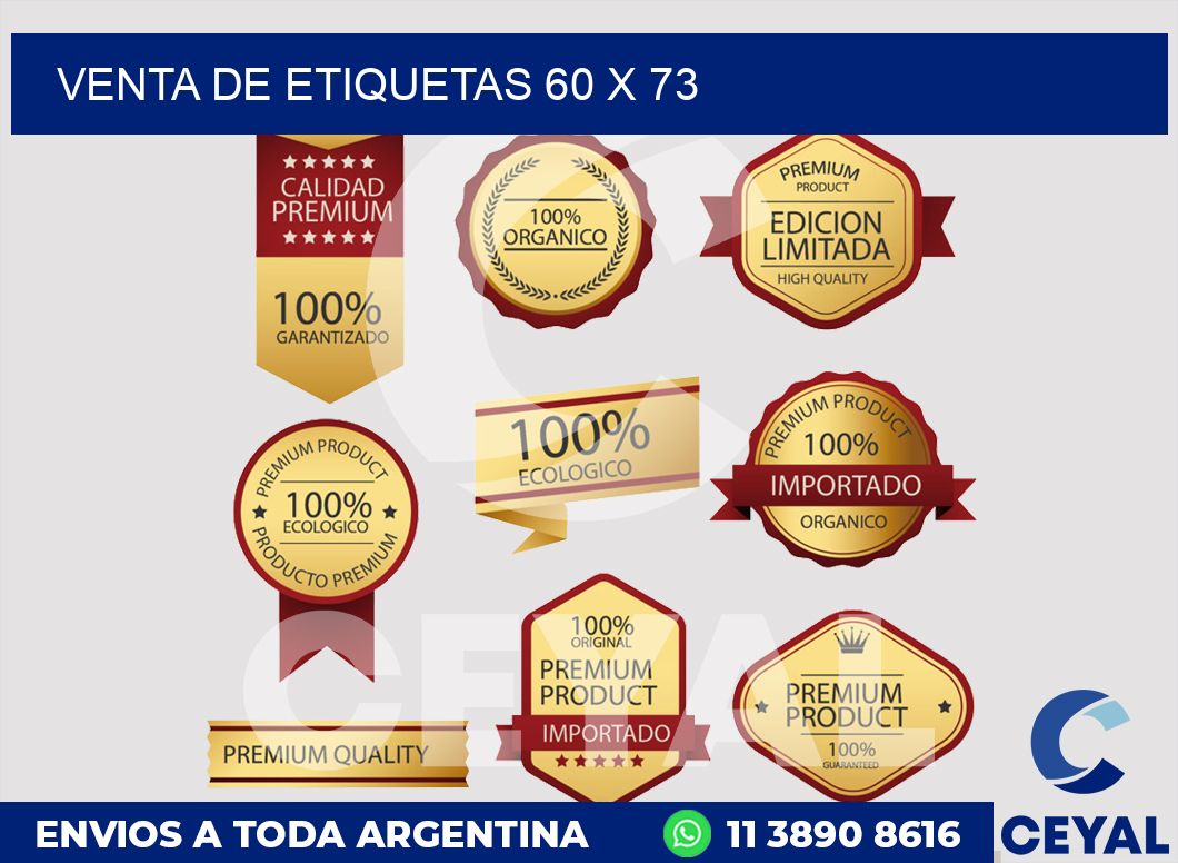 venta de etiquetas 60 x 73