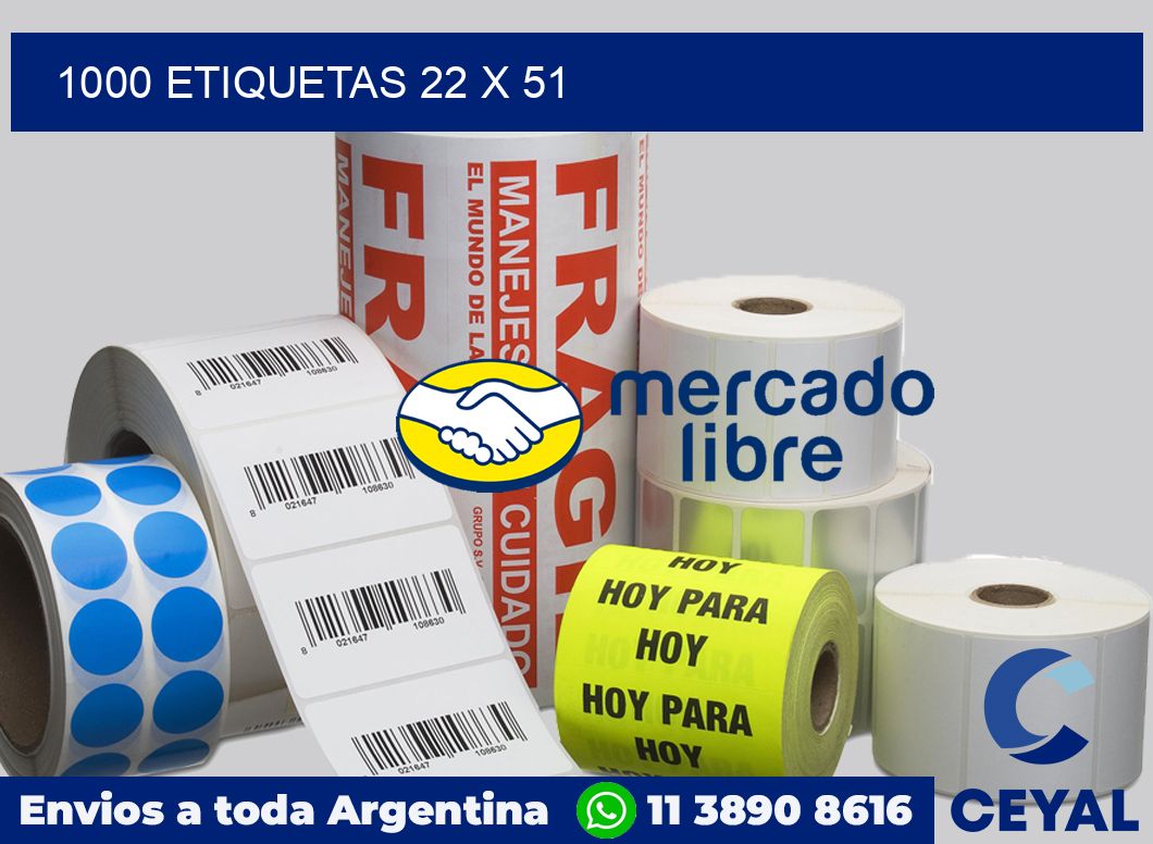 1000 etiquetas 22 x 51