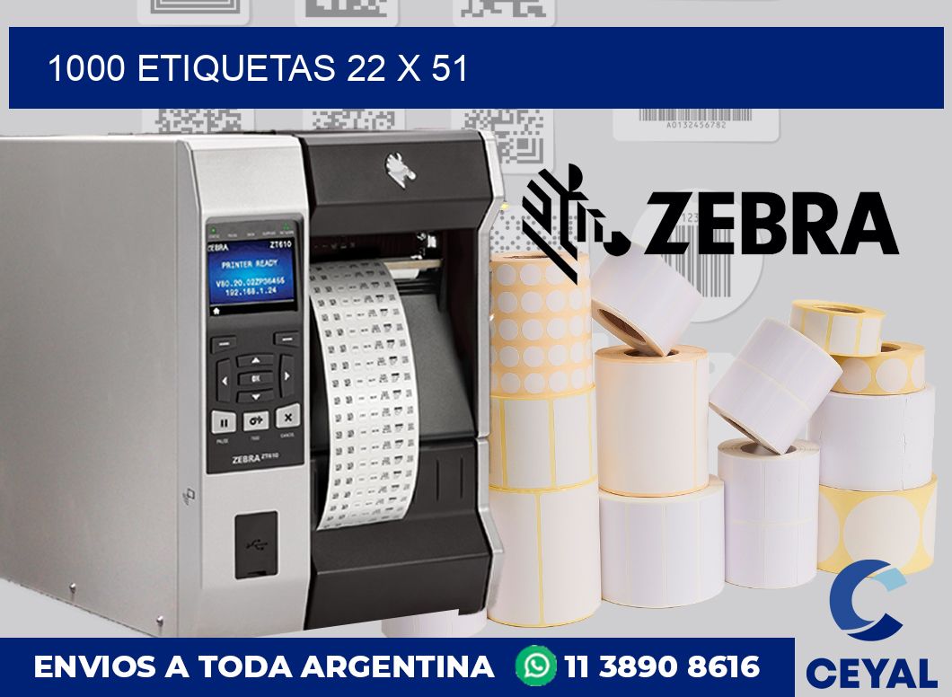 1000 etiquetas 22 x 51