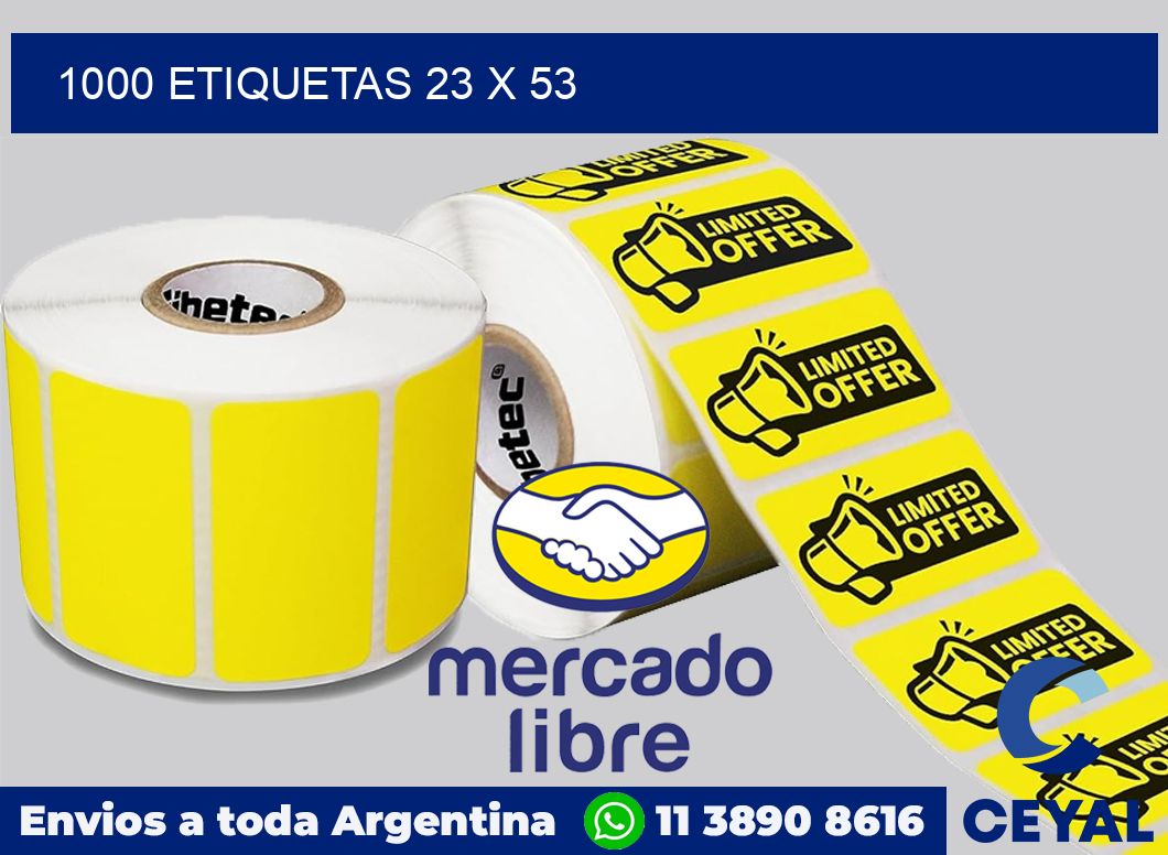 1000 etiquetas 23 x 53