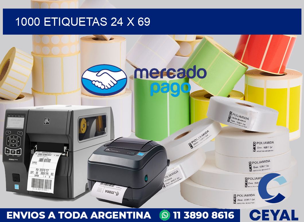 1000 etiquetas 24 x 69