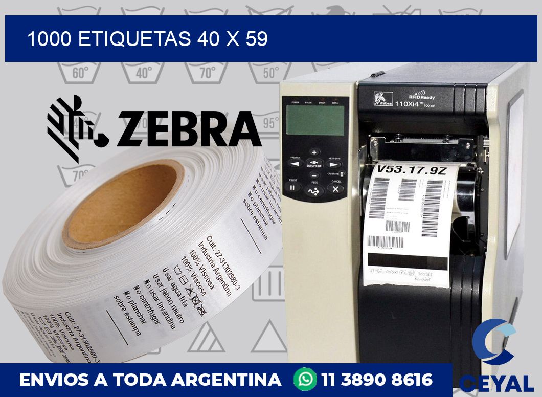 1000 etiquetas 40 x 59