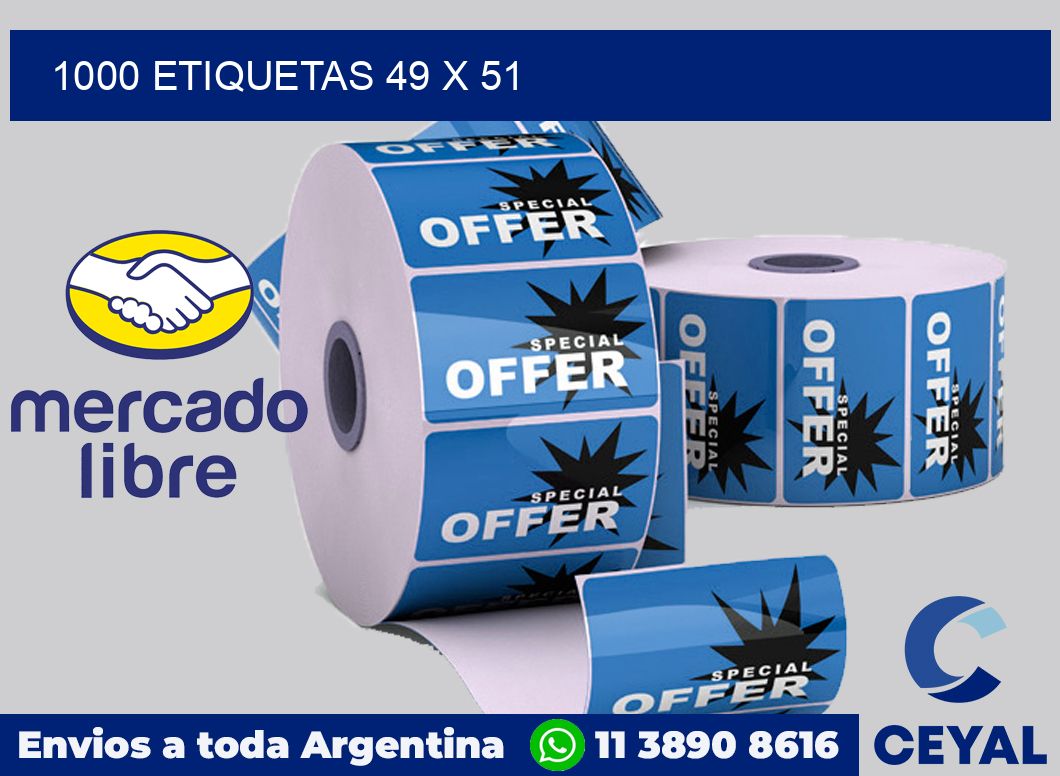 1000 etiquetas 49 x 51