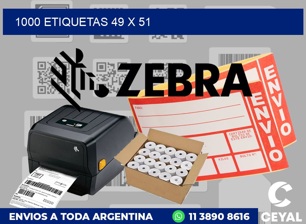 1000 etiquetas 49 x 51