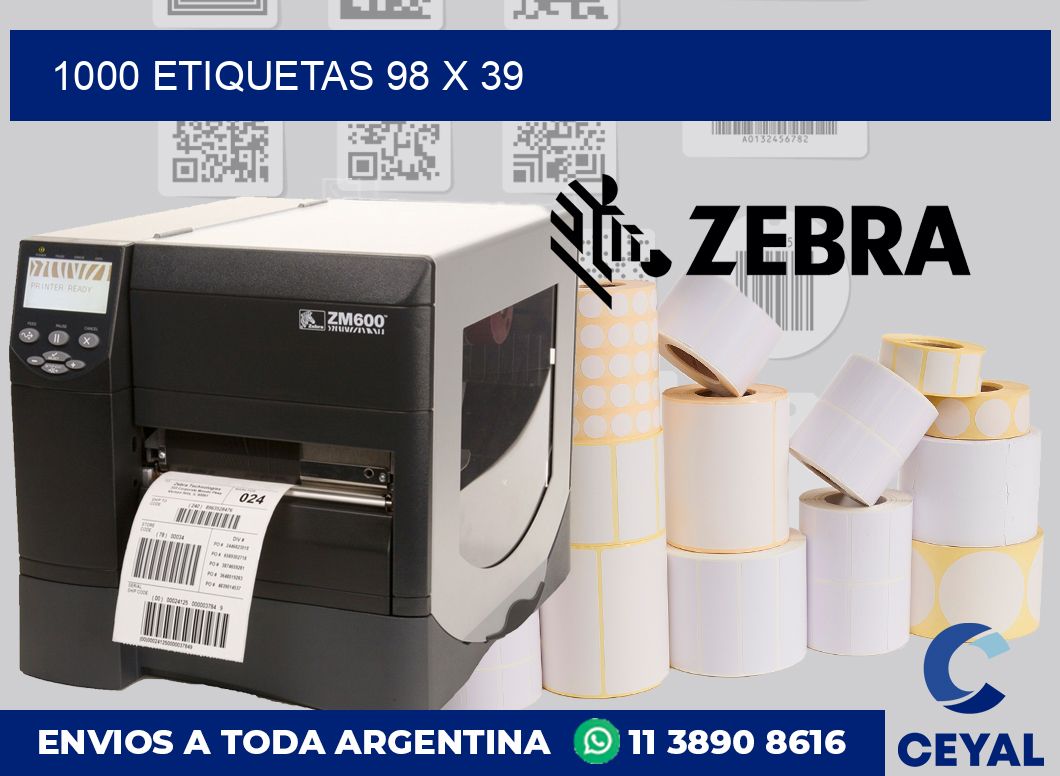 1000 etiquetas 98 x 39