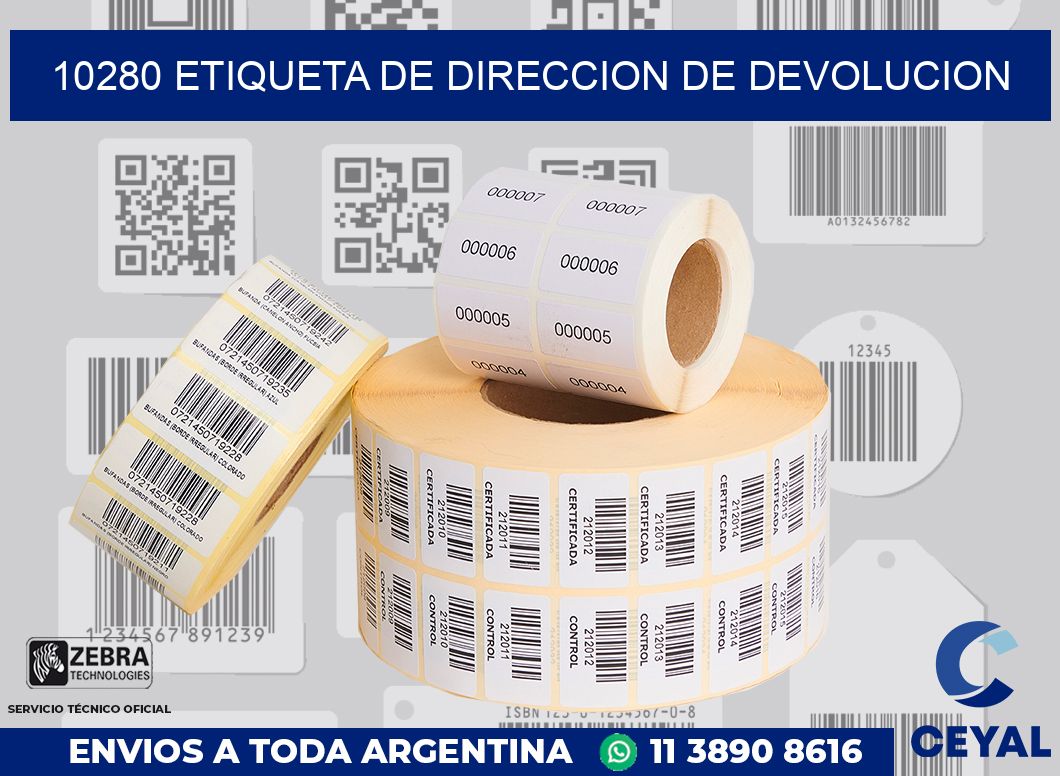 10280 Etiqueta de direccion de devolucion
