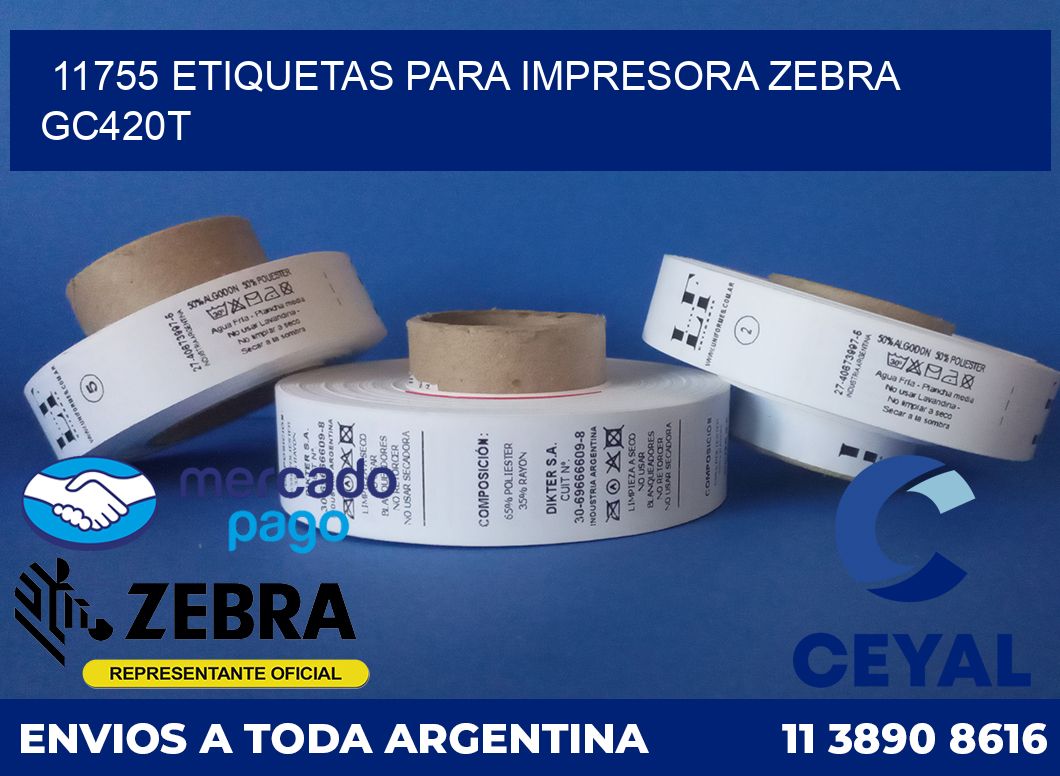 11755 etiquetas para impresora zebra GC420T