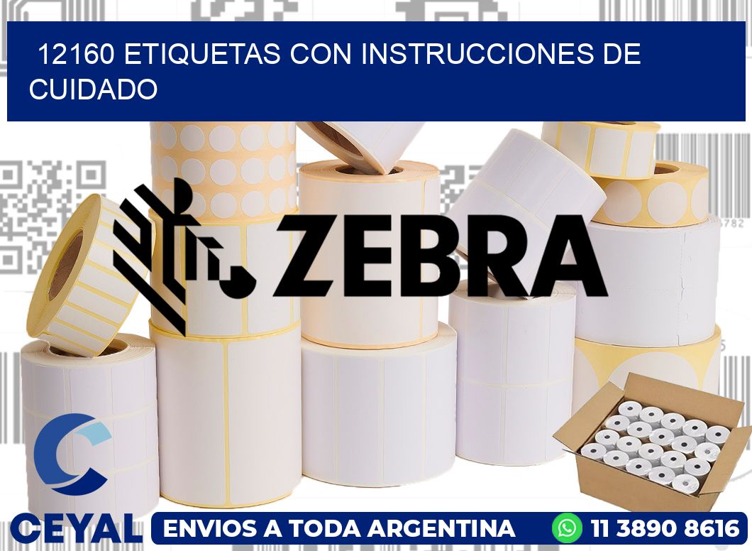 12160 Etiquetas con instrucciones de cuidado