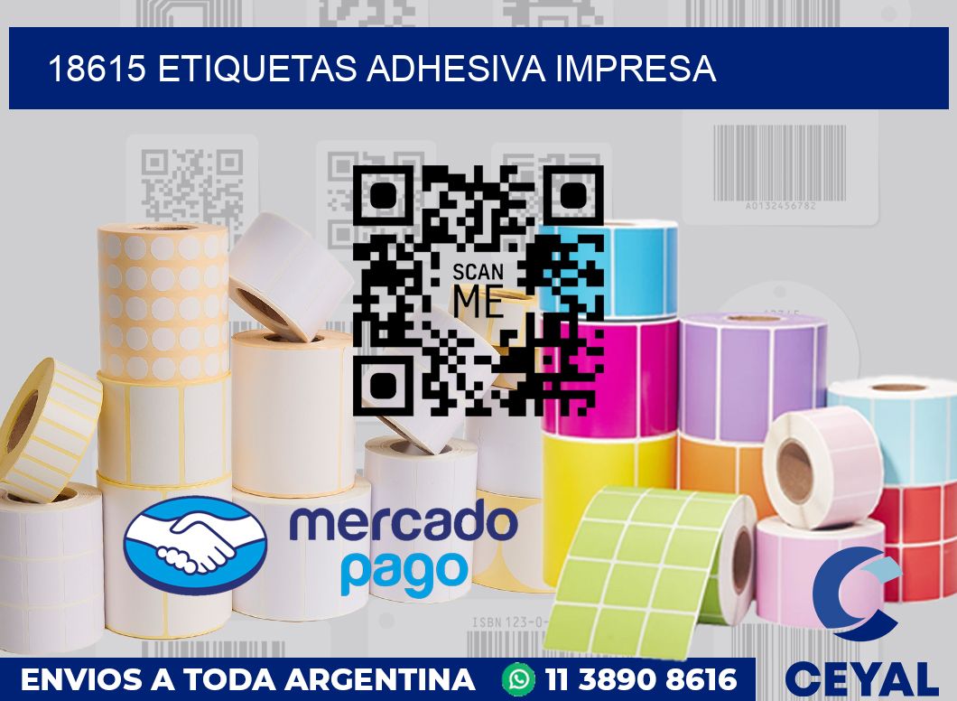 18615 etiquetas adhesiva impresa