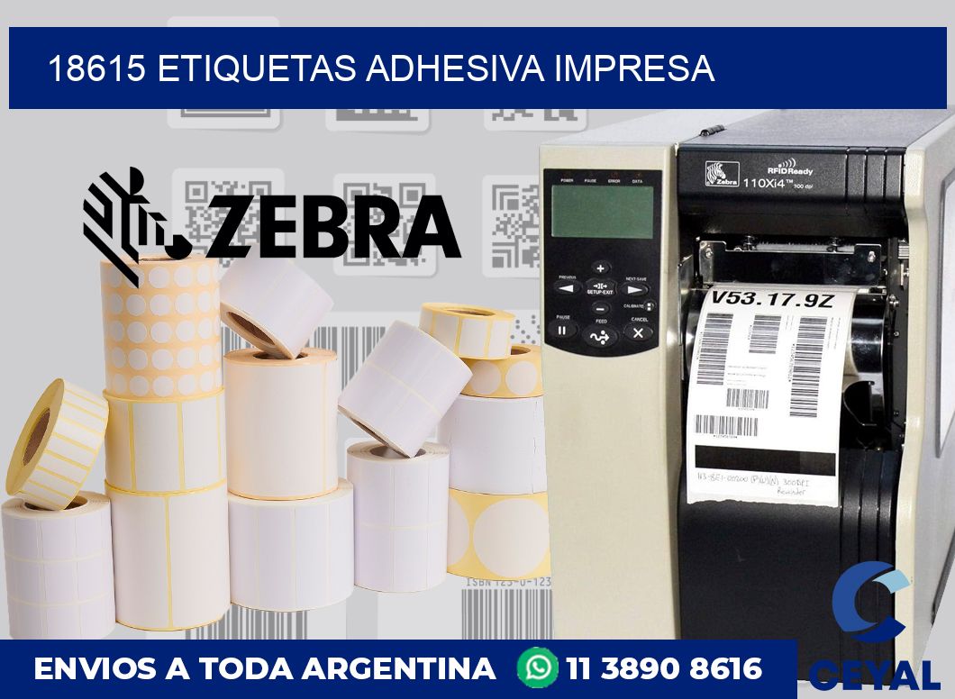 18615 etiquetas adhesiva impresa