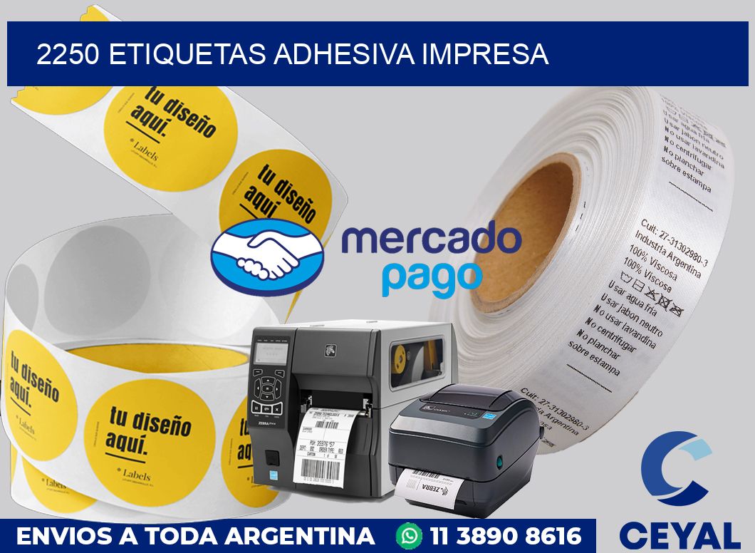 2250 etiquetas adhesiva impresa