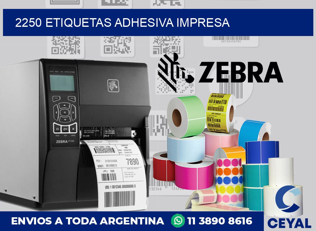 2250 etiquetas adhesiva impresa