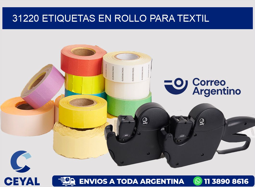 31220 etiquetas en rollo para textil