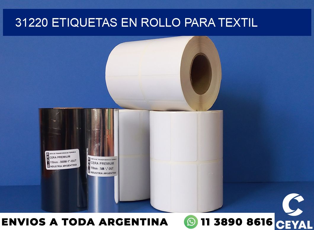 31220 etiquetas en rollo para textil