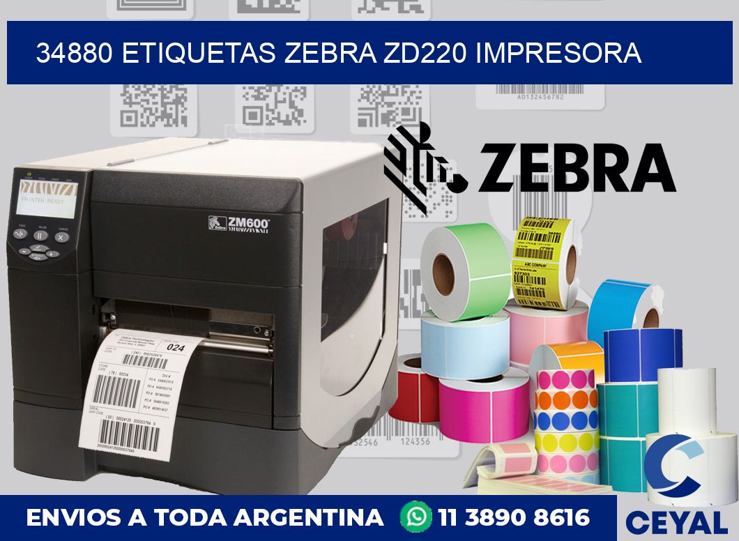 34880 etiquetas Zebra zd220 impresora