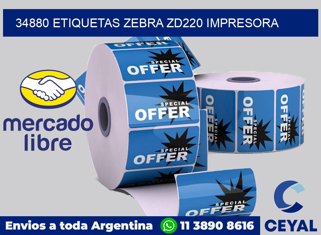 34880 etiquetas Zebra zd220 impresora