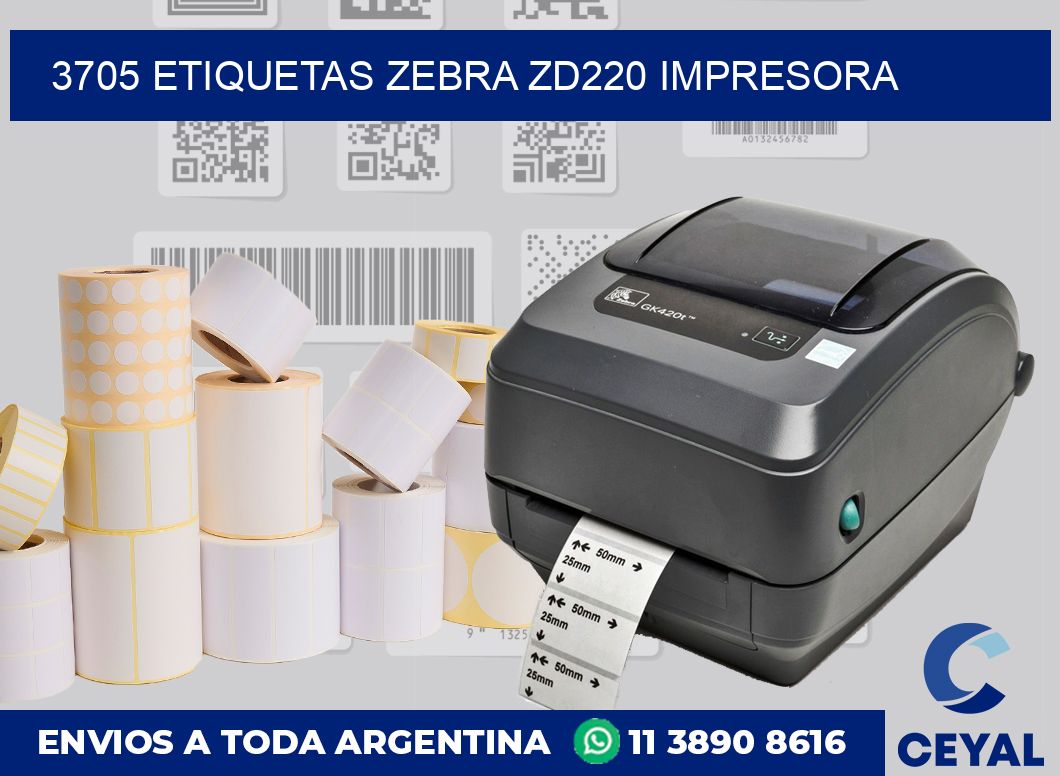 3705 etiquetas Zebra zd220 impresora