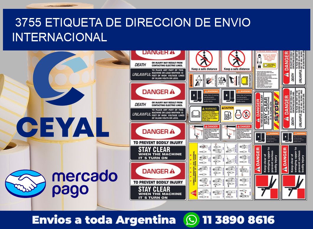 3755 Etiqueta de direccion de envio internacional