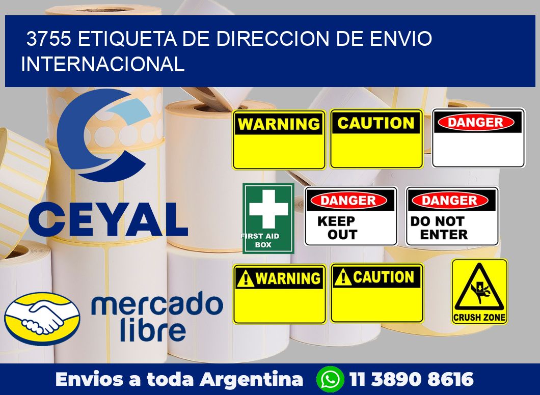 3755 Etiqueta de direccion de envio internacional