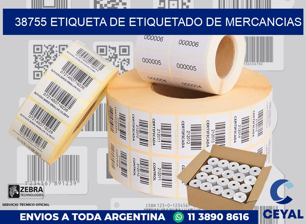 38755 Etiqueta de etiquetado de mercancias