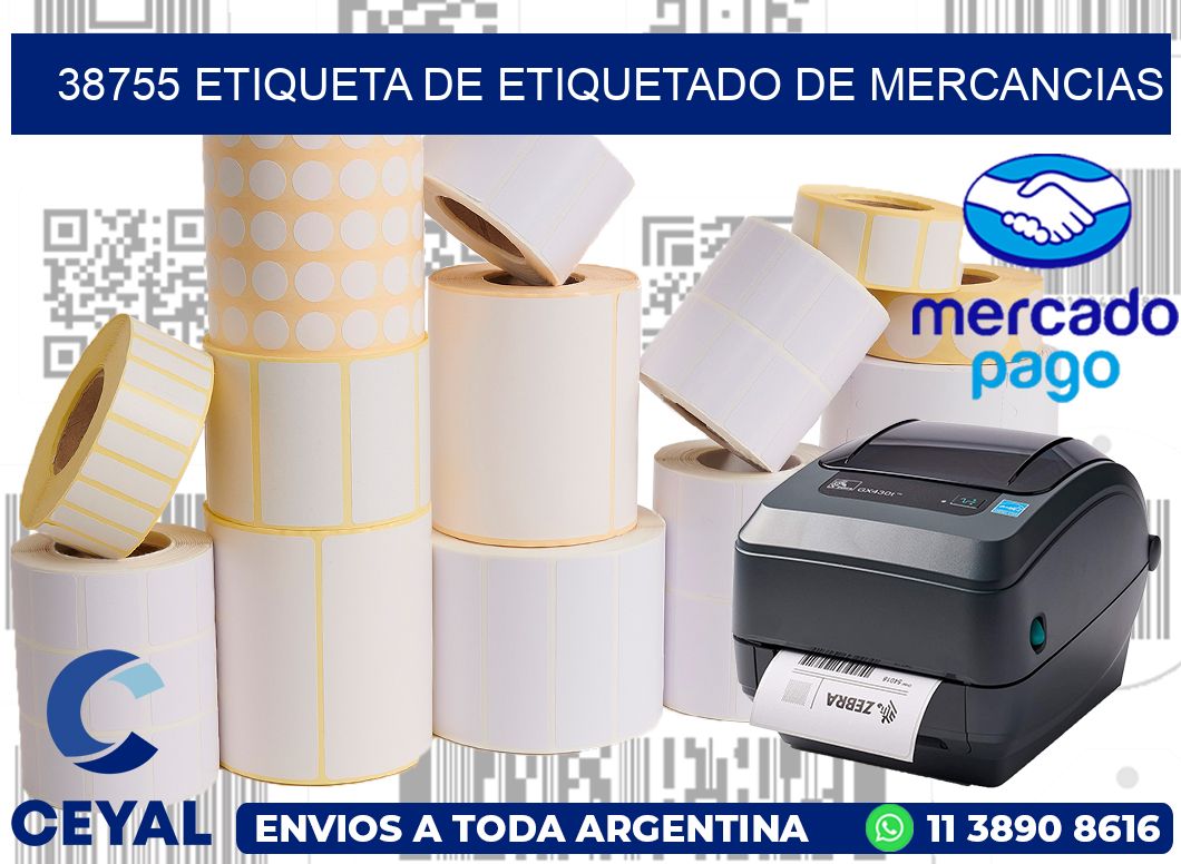 38755 Etiqueta de etiquetado de mercancias