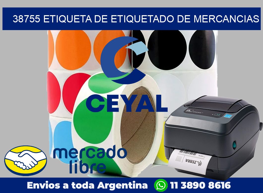 38755 Etiqueta de etiquetado de mercancias