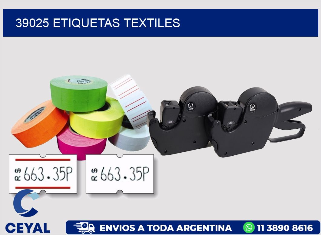 39025 etiquetas textiles