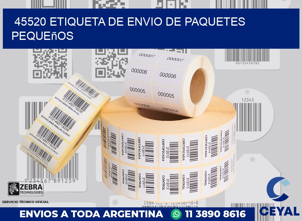 45520 Etiqueta de envio de paquetes pequeños